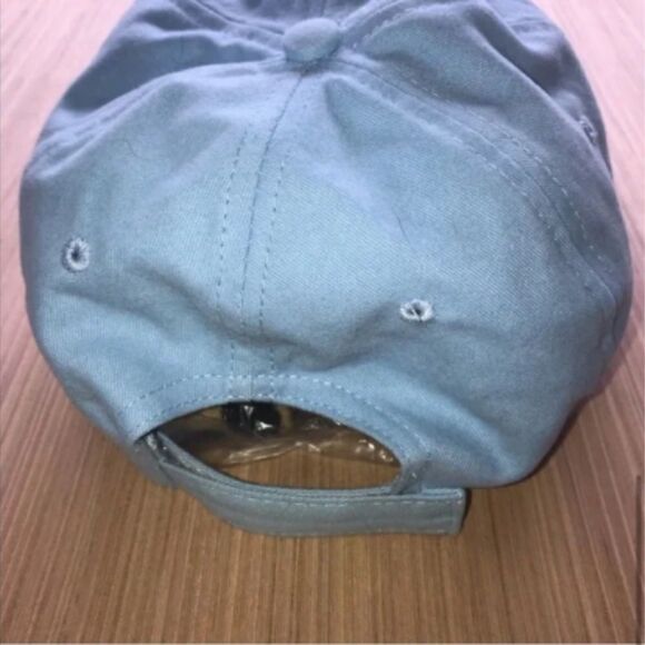 Women's Light Blue Adjustable Baseball Hat with Rainbow Patch - Picture 5 of 8